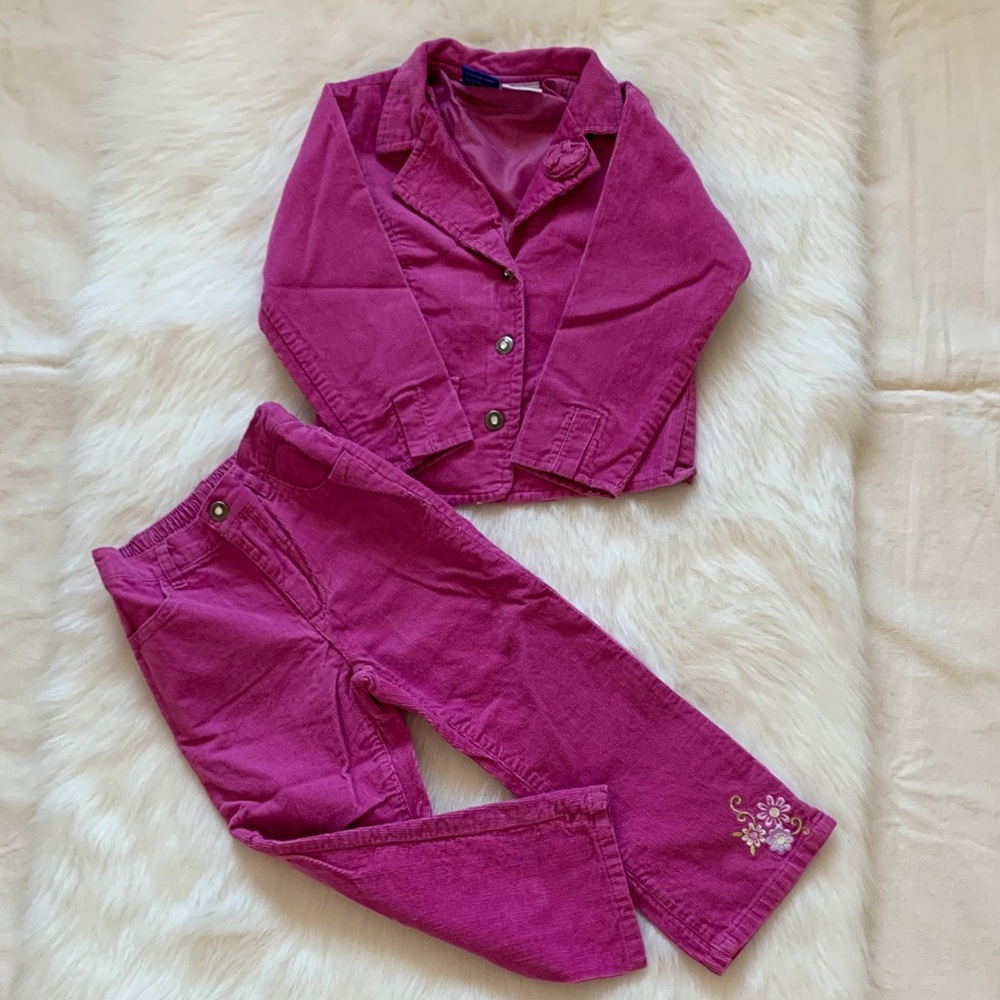 Nickelodeon Kids Set in Bold Pink Corduroy 100% Cotton